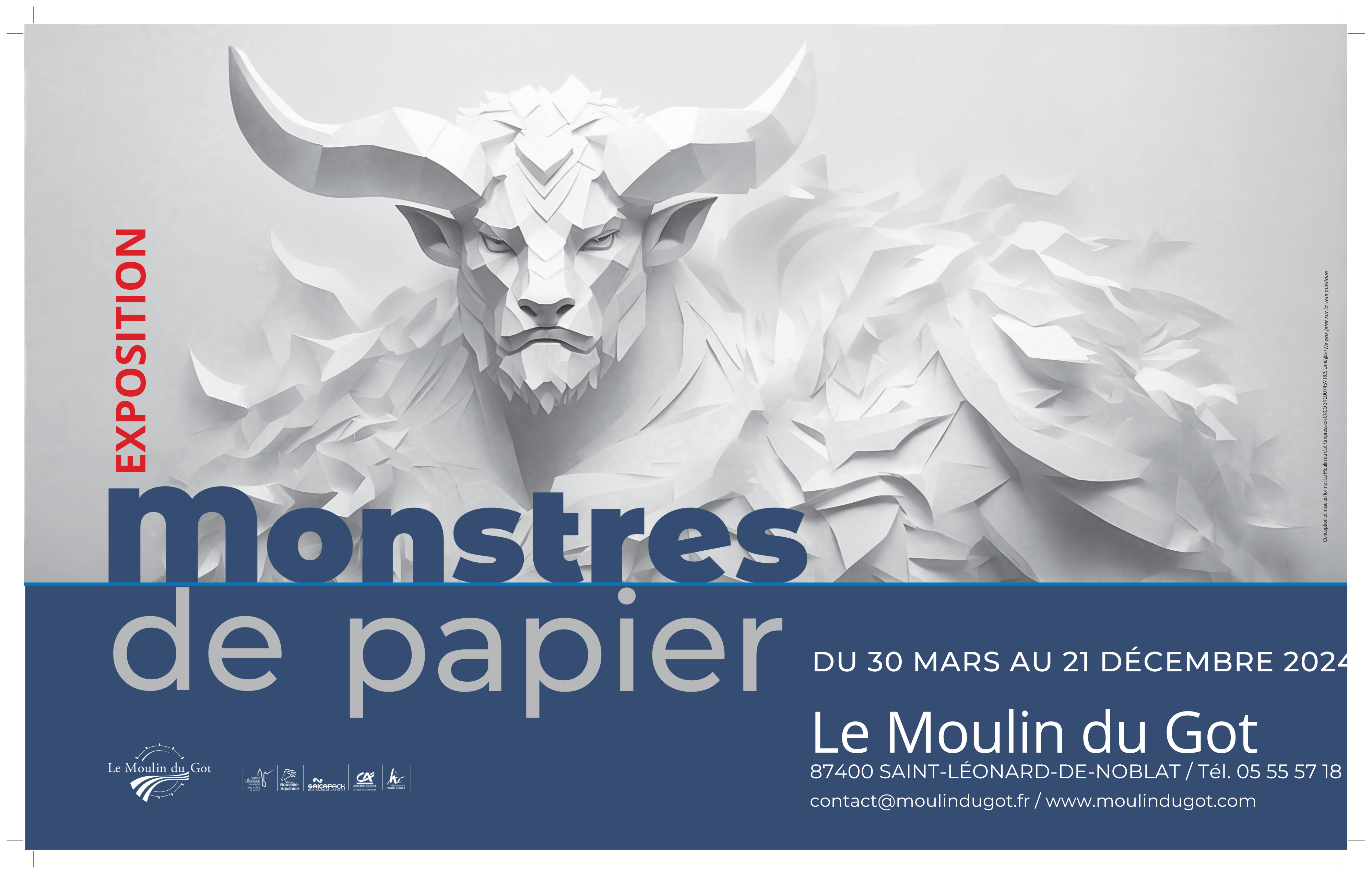 Exposition Monstres de papier au Moulin du Got à Saint Léonard de Noblat